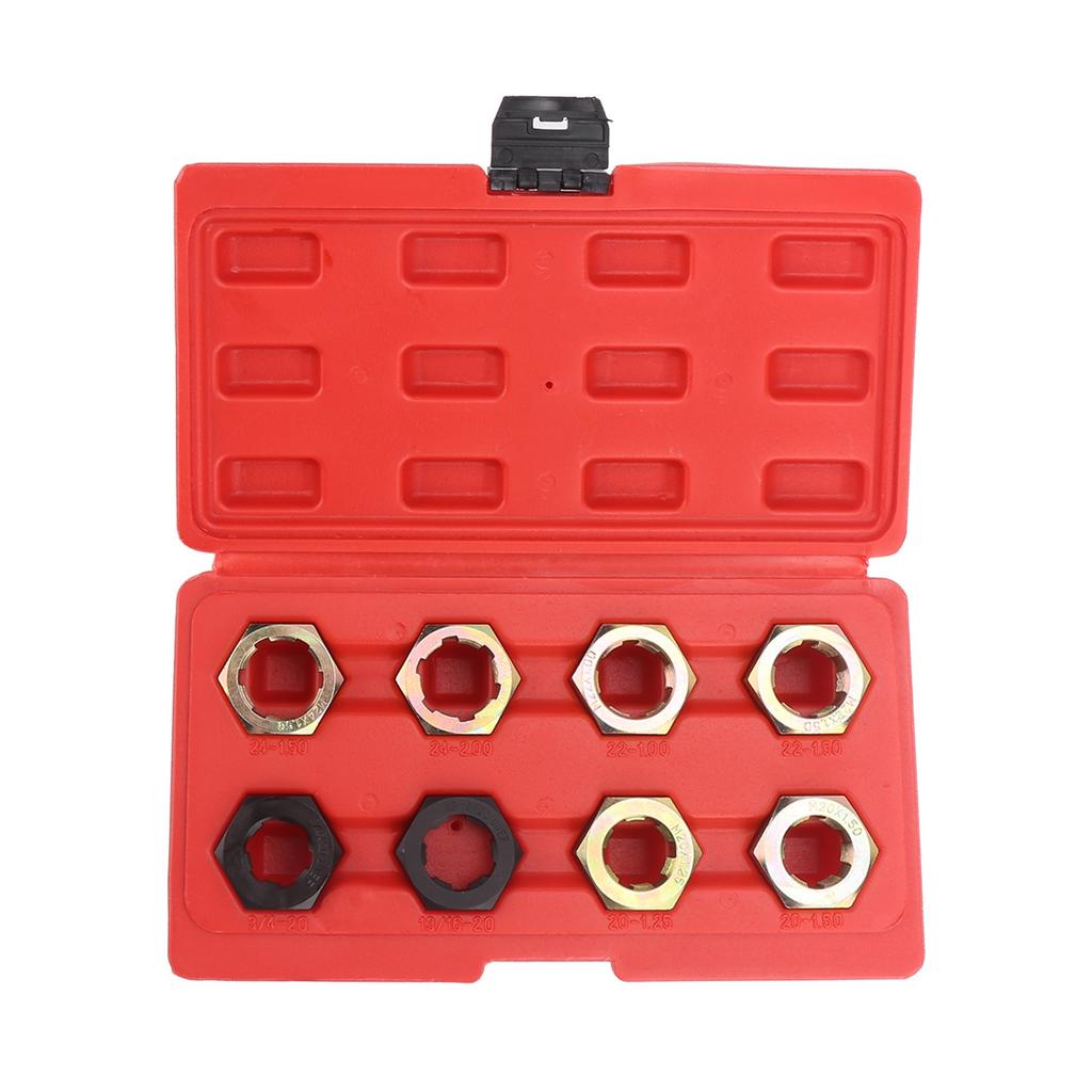 8pcs Screw Thread Repair Kit for Axle Spindle Fractional Metric Carbon Steel with Storage Tool Case