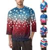 Men's Fashion Printed Round Neck 3/4 Sleeve Tops T-Shirt