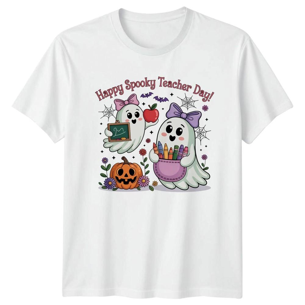 Happy Spooky Teacher Day Unisexs TShirt Halloween Teacher Gift For Her S