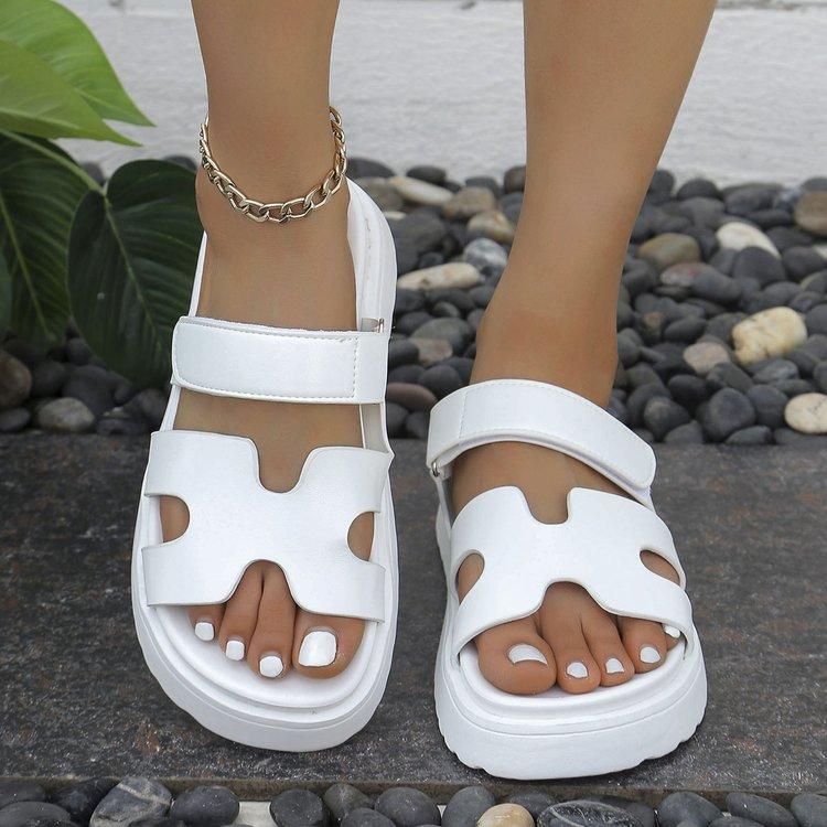 Foreign Trade 2024 Summer New Large Size Slippers Women's Summer Casual Thick Bottom Sandals Color Matching Slippers