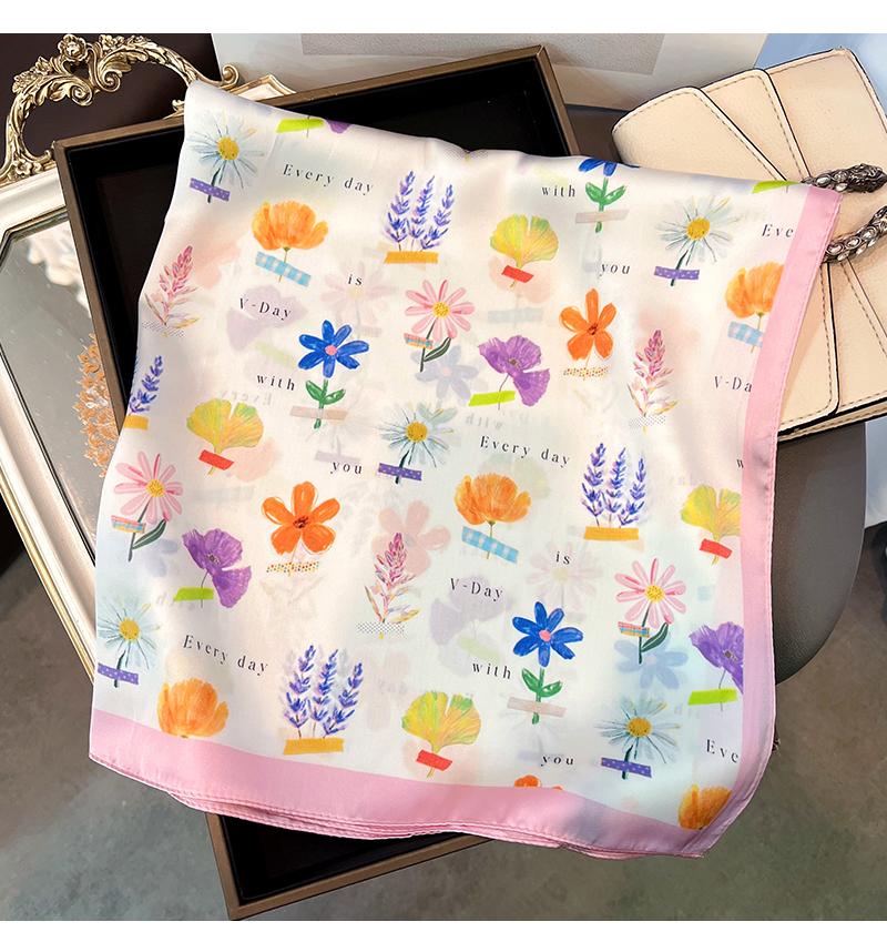 Women S Fresh Printed Square Scarf Fashion Versatile Summer Sun Protection