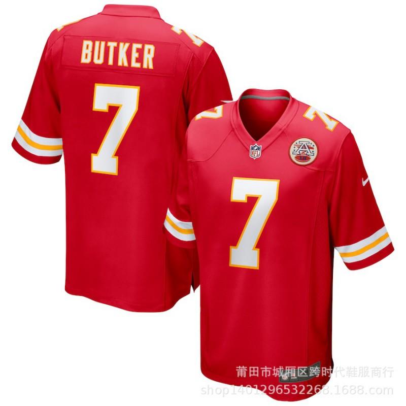 Kansas City Chiefs NFL Koszulka Piłkarska Patrick Mahomes 10 Premium Replika Krótki Rękaw Męska Kibice Odzież Drużyny Sportowej