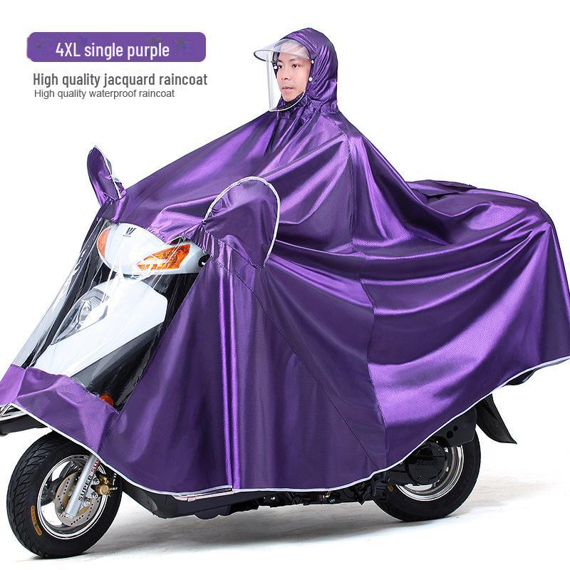 Double Electric Car/Motorcycle Raincoat - Thickened, Enlarged Jacquard for Two Adults