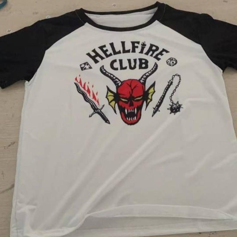 Kids Stranger Things Printed Top Boys Girls Hellfire Printing Polyester T-Shirt
