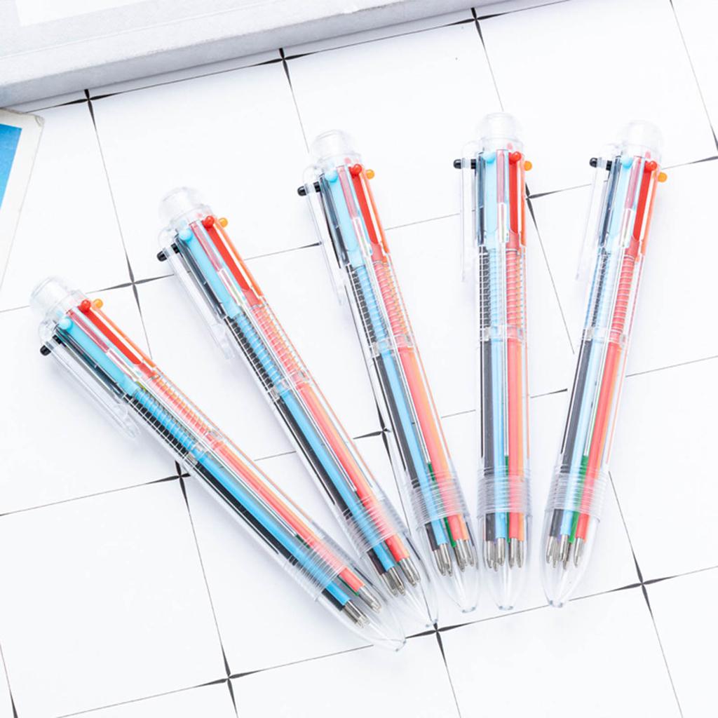 10Pcs Multicolored Pen 10 Color-in-1 Ballpoint Pen 1.0MM Retractable Multicolor Pen for Writing Journaling Color Coding