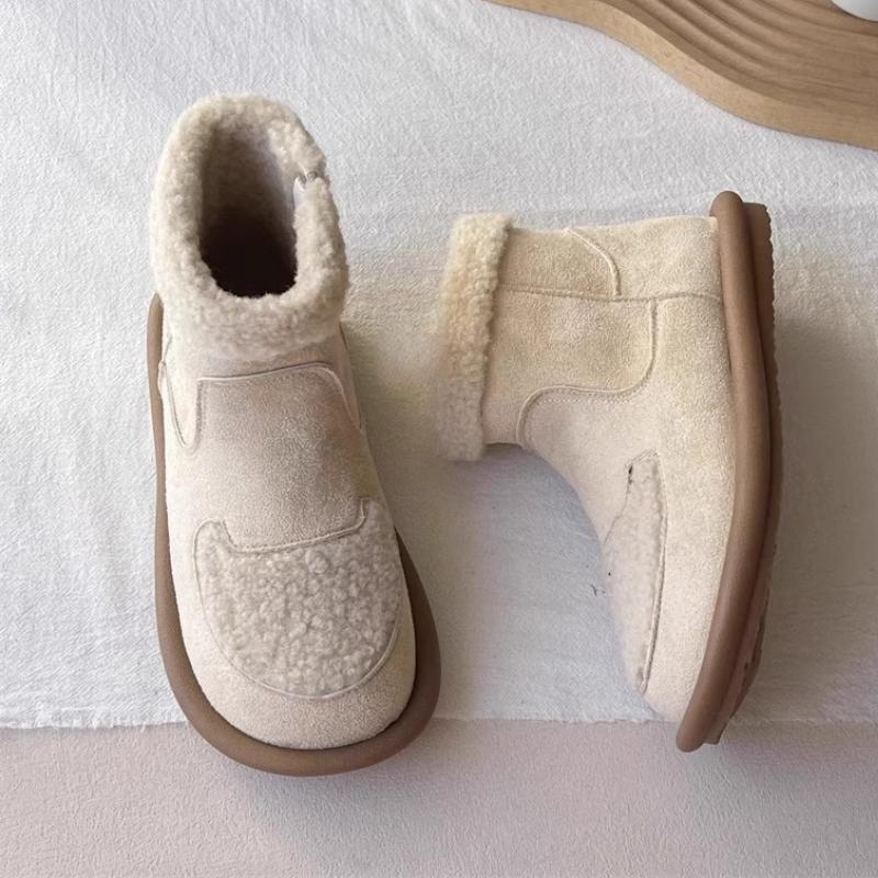 Móda 2024 Zimní Sněhule Kotník Kulatý zip Dámské Boty Překlápěcí Nízký podpatek Teplé Ploché Spodní Boty Dámské Boty