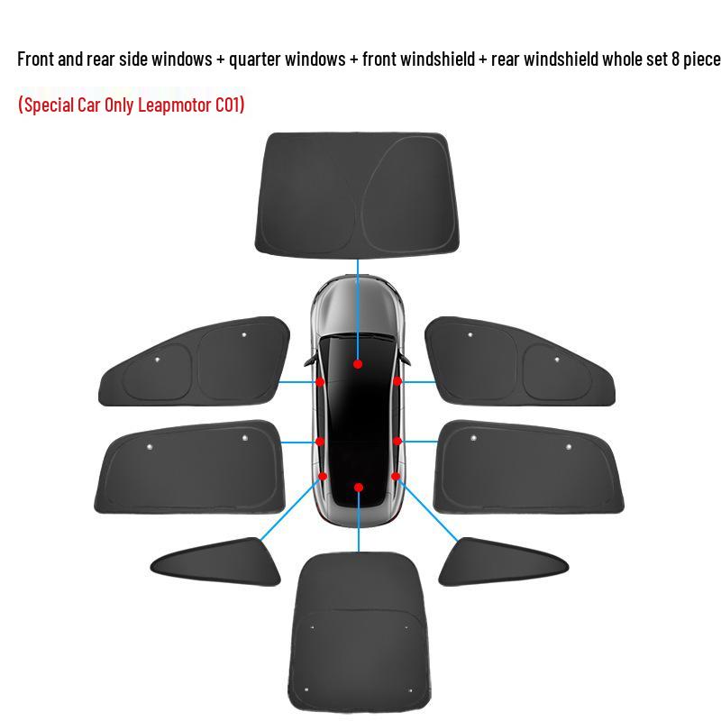 Leapmotor C01/C11 Window Sunshade: Privacy, Lightproof, Heat Insulation, Anti-Peeping Protection