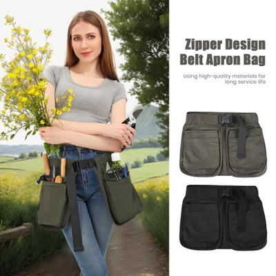 Marsupio da giardinaggio con cerniera e tracolla regolabile, borsa portautensili portatile multitasche, marsupio per attività all'aperto, campeggio e pesca