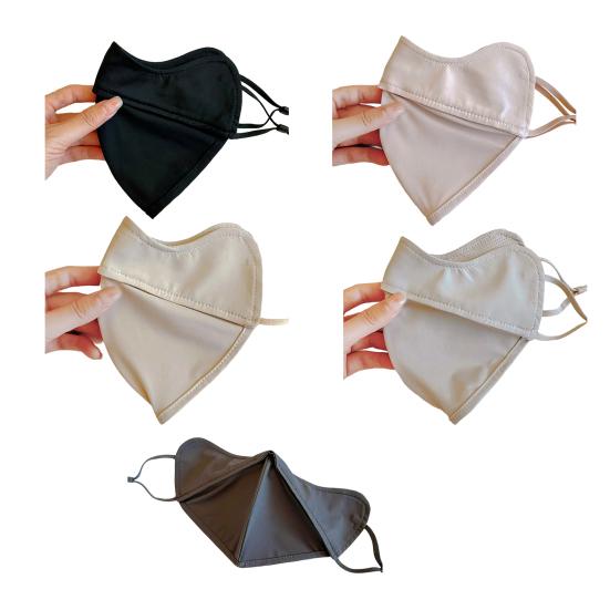 Face Guard UV Protection Soft Ice Silk Face Guard with Adjustable Elastic Ear Straps Lightweight Quick-Drying Sun Protection Face Guard