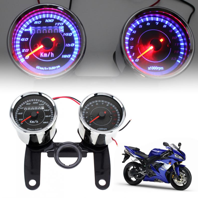 HONGPA 0-180 KM//H Motorcycle Odometer Tachometer for Motorbike