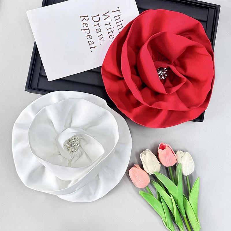 Handmade Fabric 3D Flower Brooches for Women Fashion Cloth Art Lapel Pins Wedding Party Corsage Clothing Jewelry Accessories New