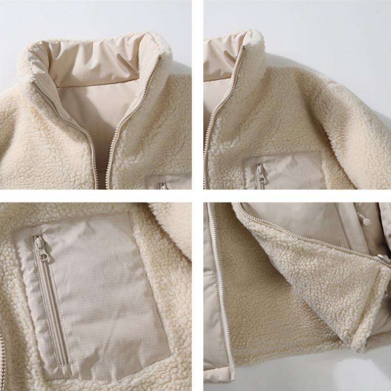 Double-sided Cotton-padded Jacket Autumn and Winter Lamb Sweater Youth Fashion Warm Outdoor Men and Women Couple Jacket Tops