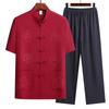 Summer Short-Sleeve Tang Suit Set for Middle-Aged and Elderly Men