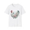 Floral Chicken T-Shirt, Farmhouse Style Tee, Gift for Chicken Lovers, Casual