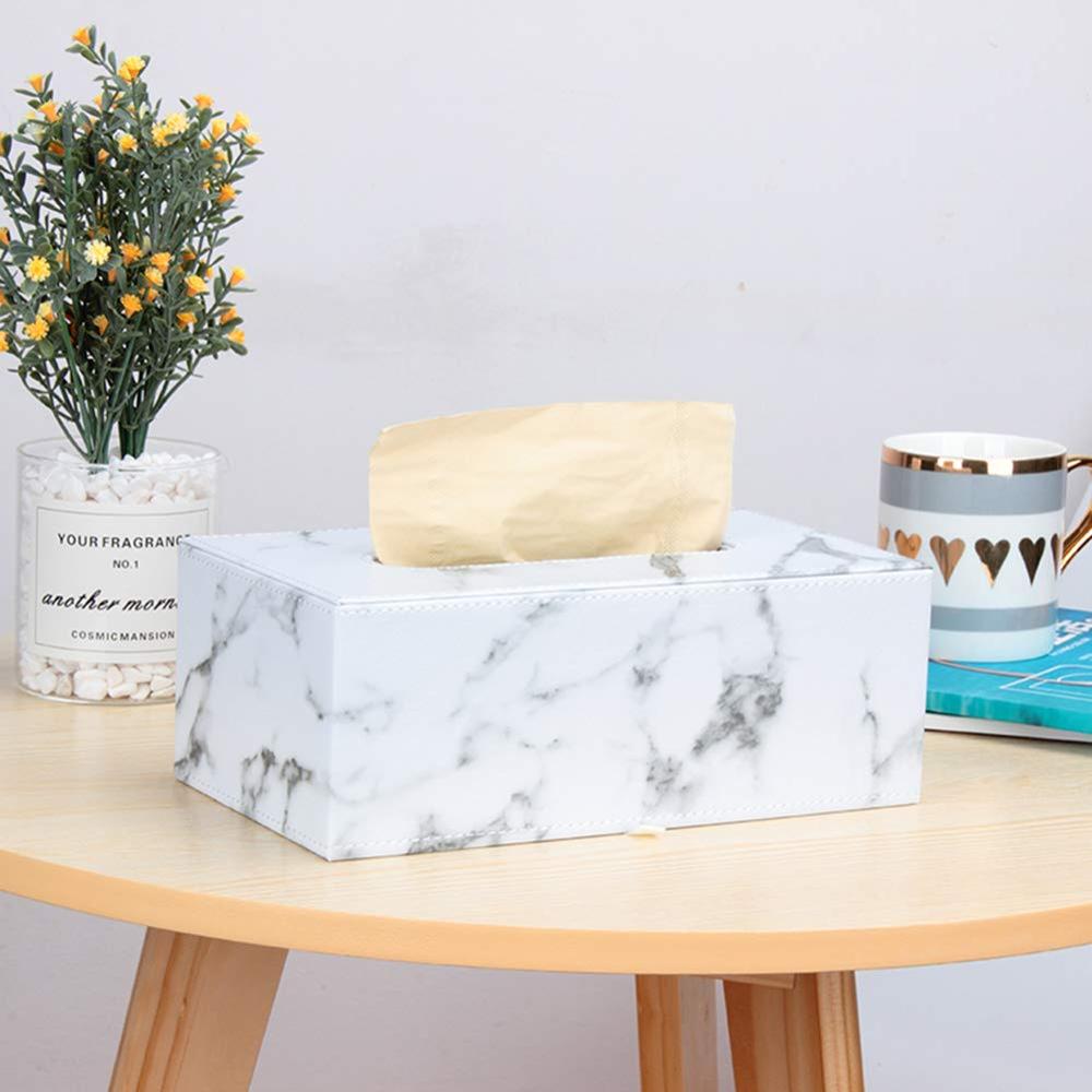 NEW Arrival! Marble Towel Dispenser Faux Leather Tissue Box Cover Holder Elegant Royal Car Home Napkin Towel Tissue Holder Case
