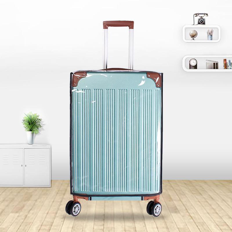 Dustproof Thickened Travel Suitcase Cover - Non-Woven Fabric with Pull-Rod Access