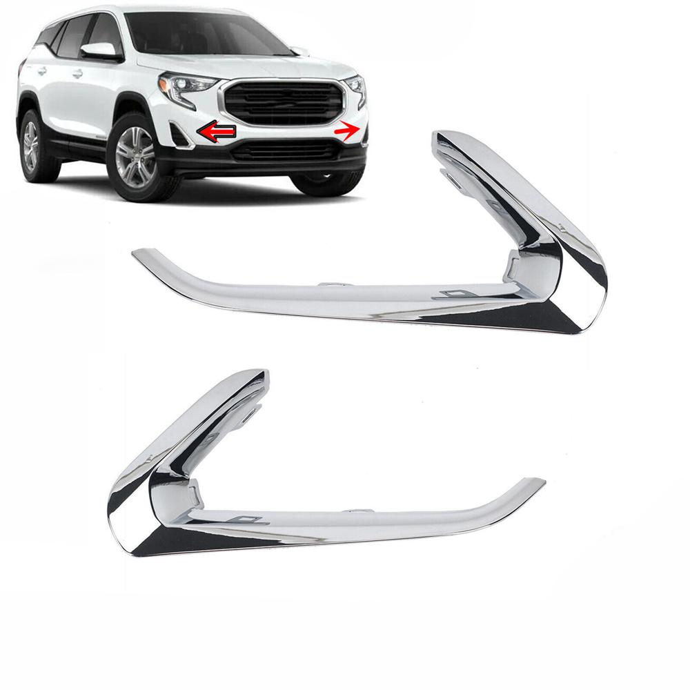 

2Pcs Front Bumper Fog Light Lamp Cover Trim Chrome ABS For GMC Terrain 2018-2021