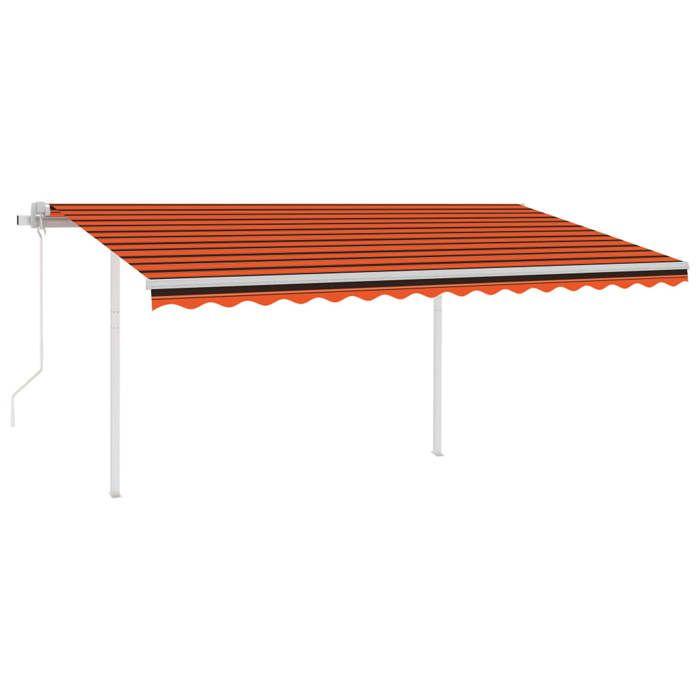 Auvent rétractable automatique VIDAXL 4,5x3 m Orange marron