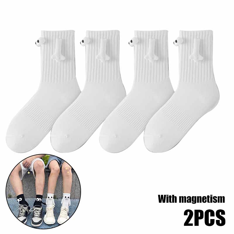 10 Paare Club Promi Ins Mode Lustig Kreativ Magnetische Anziehung Hände Schwarz Weiß Cartoon Augen Paare Socken Socken