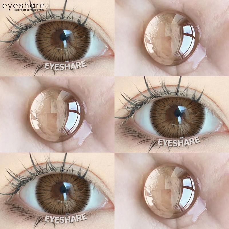 EYESHARE 1 Pair BUBBLE Gray Contact Lenses for Eyes Brown Natural Korean Softlens Beauty Eye Makeup Lens
