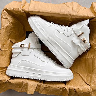 New Trendy and Fashionable Men's Outdoor Sports Anti-slip Casual High-top White Board Shoes for Autumn