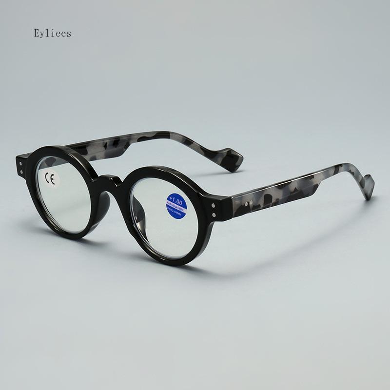 Retro Round Frame Reading Glasses Men Women Anti Blue Light Trends Eyeglasses Fashion High Definition Far Sight Eyewear +1.0+4.0