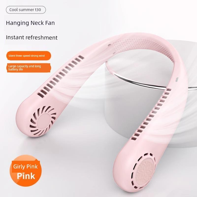 Neck-Hanging Fan USB Portable Bladeless Mini Wearable Fan for Lazy People, Rechargeable, Silent, Cooling Air Conditioner for Outdoor Use