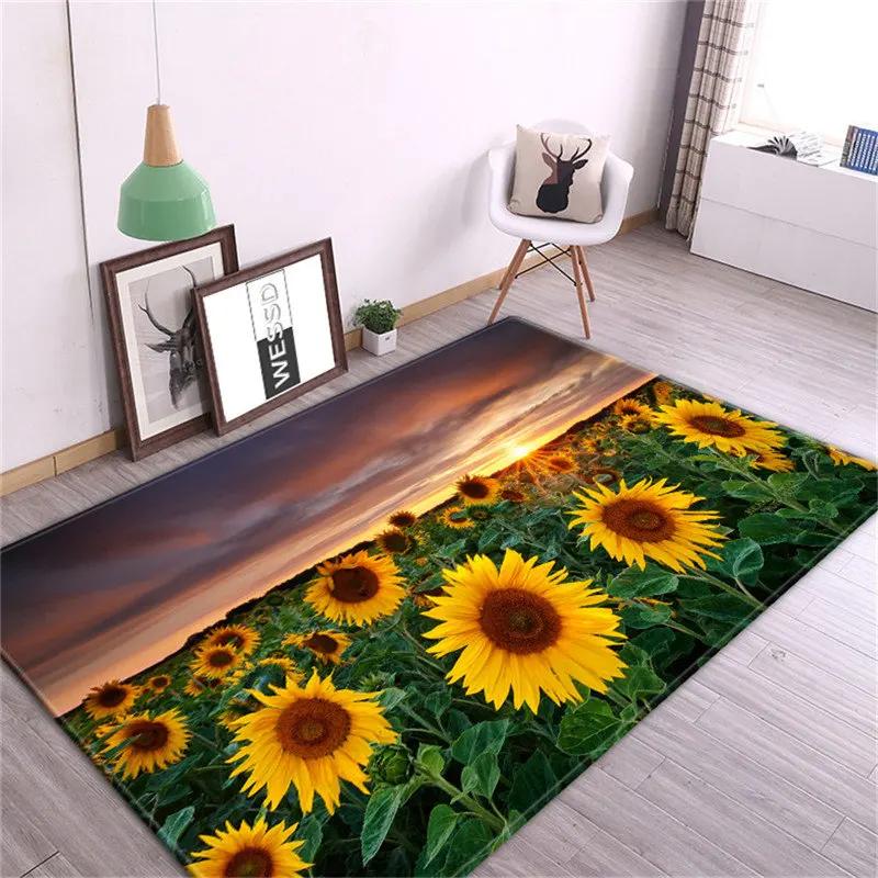 Sunflower Carpet Room Decoration Floor Mat Cute Flowers Nordic Rug Carpets for Bedroom Door Mats Entrance Kitchen Mat Floral Rug