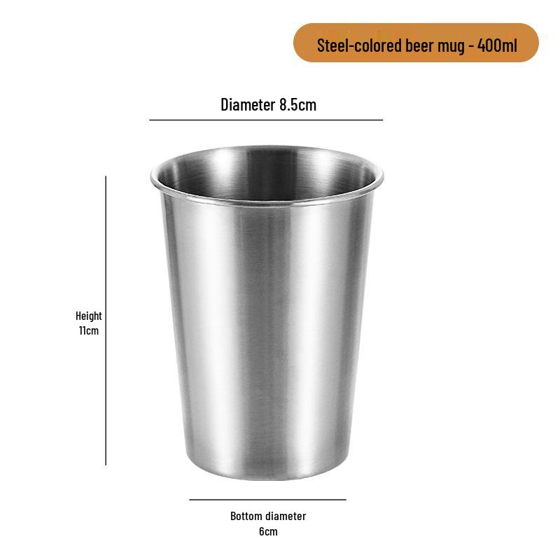 Gold 304 Stainless Steel Beer Mug - Single Layer, Stackable Outdoor Cup for Cold Drinks
