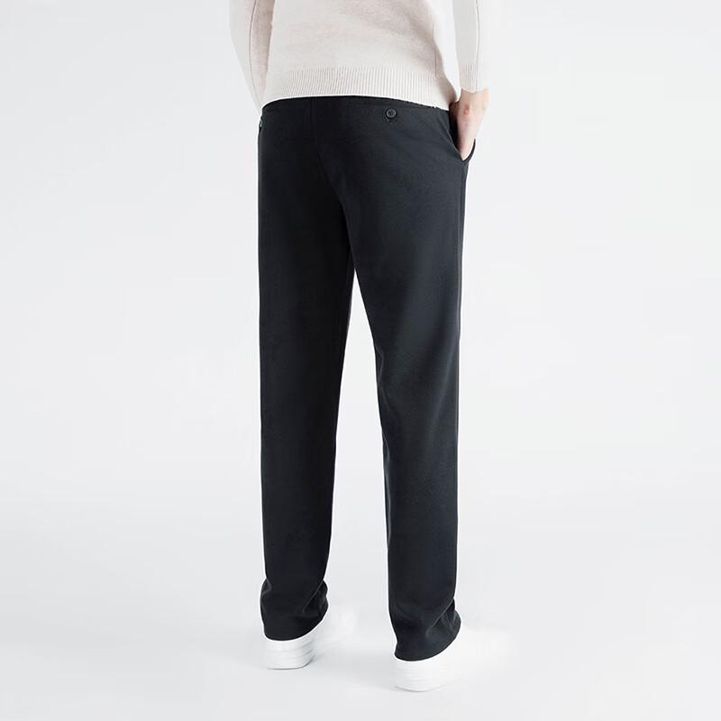 Men's Brushed Wool Blend Straight-Leg Thermal Casual Pants