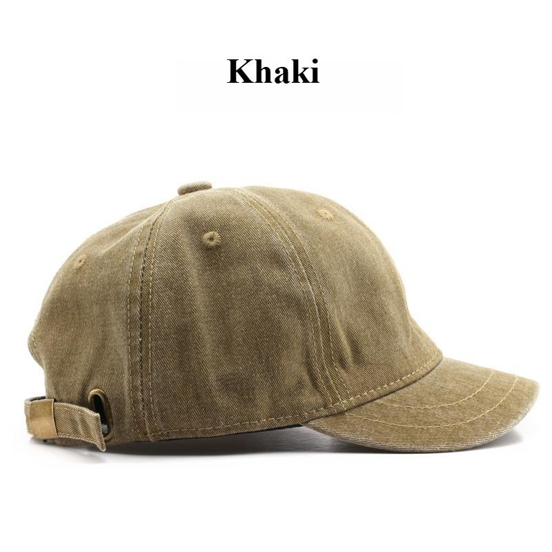 Short-brimmed Baseball Hat Men's Solid Color Washed Old Retro Versatile Street Trend Soft Top Cap Stylish Retro-inspired Cap