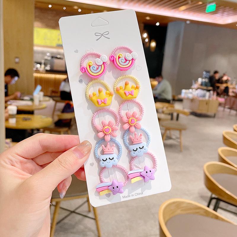 Soft Cartoon Elastic Hair Ties for Kids - Gentle, Non-Pulling Rubber Bands