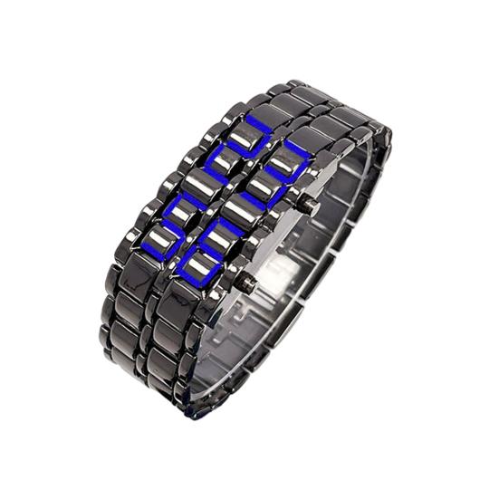 Men Digital Watch Large Screen Electroplated High Accuracy Decorative Cool Style Individual Stainless Comfortable Strap Lighweight Men Wristband