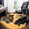 1pc Tiger Dragon Art Print Carpet, Round Non Slip Durable Large Size Office Carpet, Suitable for Office