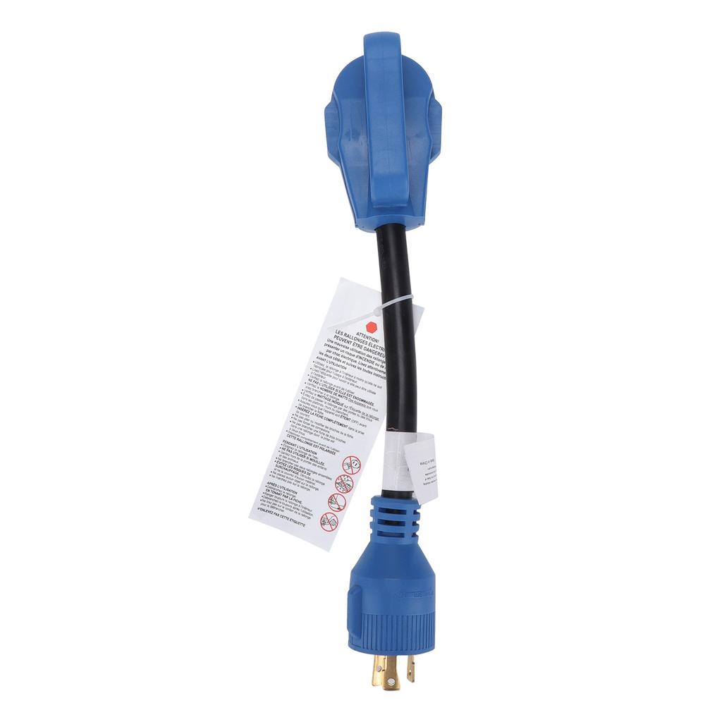 RV Power Adapter Conversion Cable 30A to 30A 125V 10awg 3 Cord for Charging Vehicles Blue