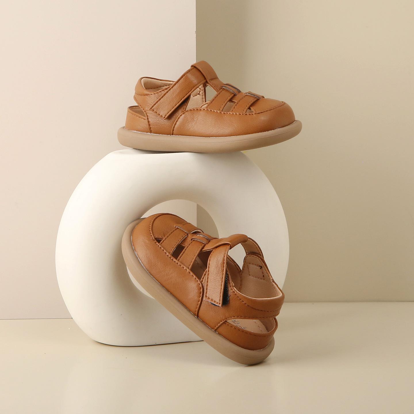Korean Style Baby Girl Summer Sandals - Hollow, Woven, Non-Slip, Soft Sole, Stylish Princess Toddler Shoes Size 17 Insole 12.5cm