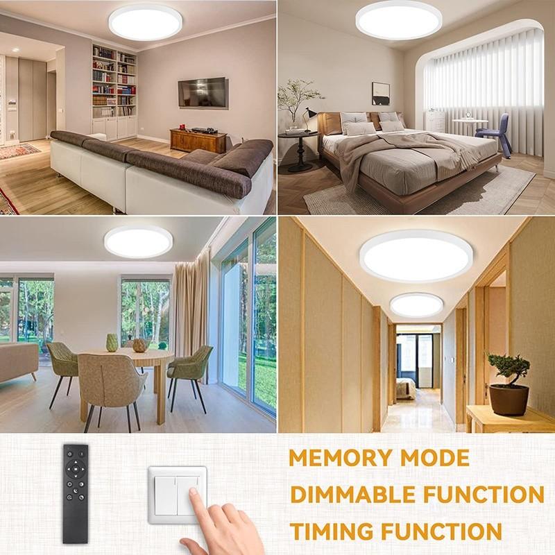 30W 40W 50W Living Room Kitchen Bedroom Modern Tri-color Lamps Dimmable Ceiling Light Remote Control LED Ceiling Lamp