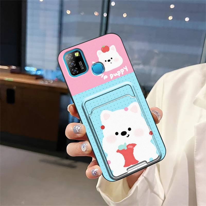 TPU protective Phone Case For infinix X657/Smart5/HOT10 lite Anti-dust Back Cover Cartoon Full wrap Card sleeve Silicone