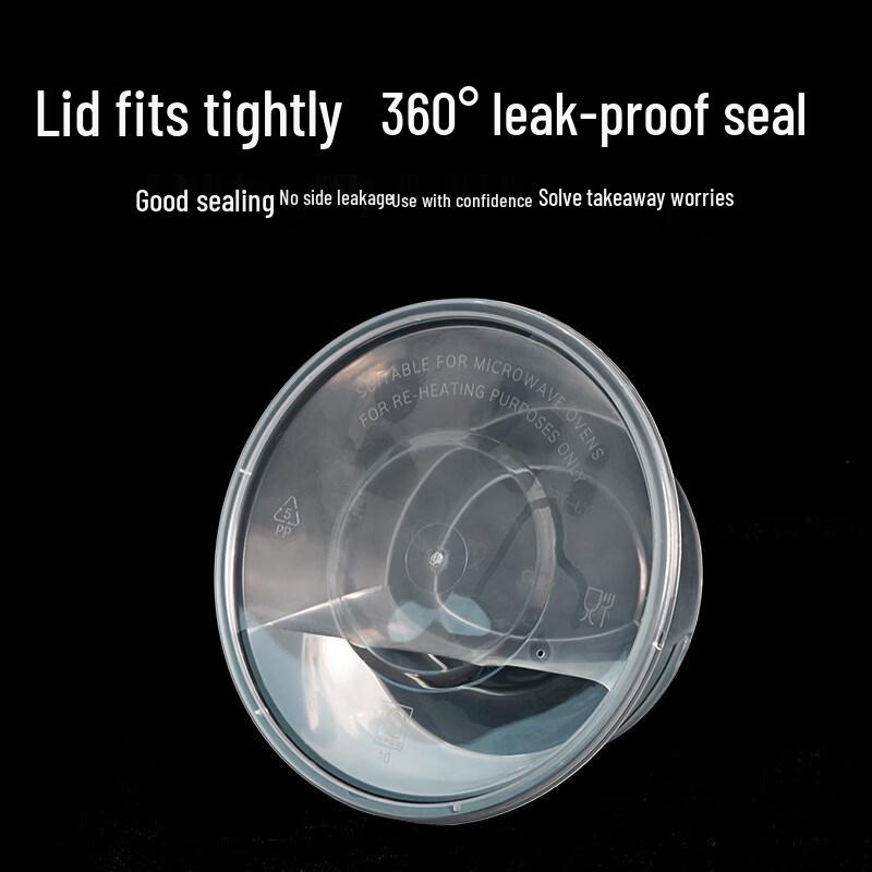 Thickened Disposable PP Round Soup Bowl with Lid