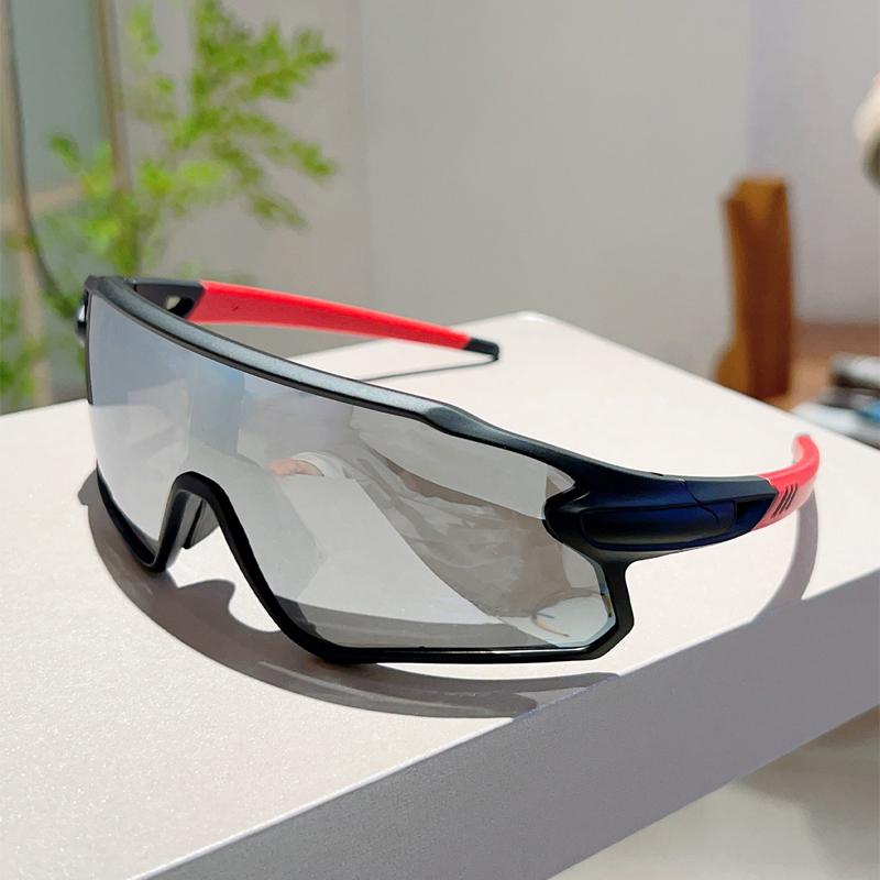 Wrapped Round Sports Goggle Men Mirror Outdoor Protective Cycling Sunglasses Trendy Oversized Windproof Anti-UV Shades