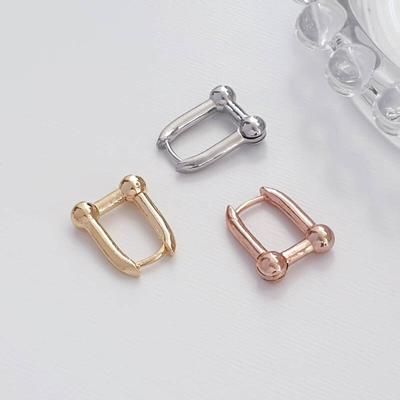 Bold Round Ball Line One-Touch Nickel-Free Earrings (1 Pair)