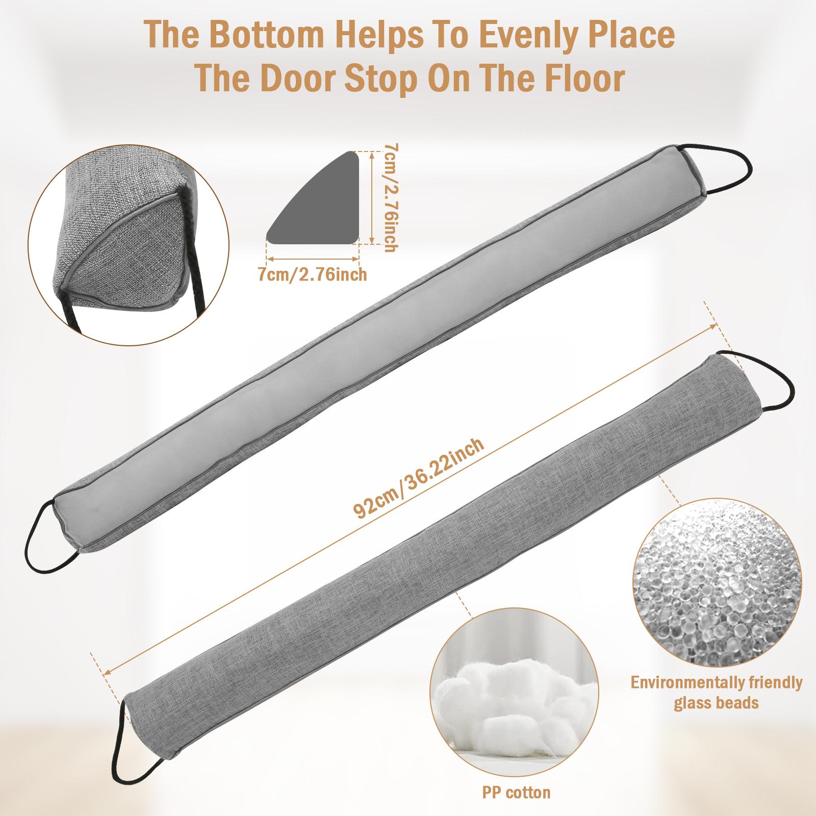 

1/2Pcs Under Door Draft Stopper 92cm Heavy Triangular Duty Door Draft Blocker with Hanging Loops for Under Door Noise Blocker 1PC сірий