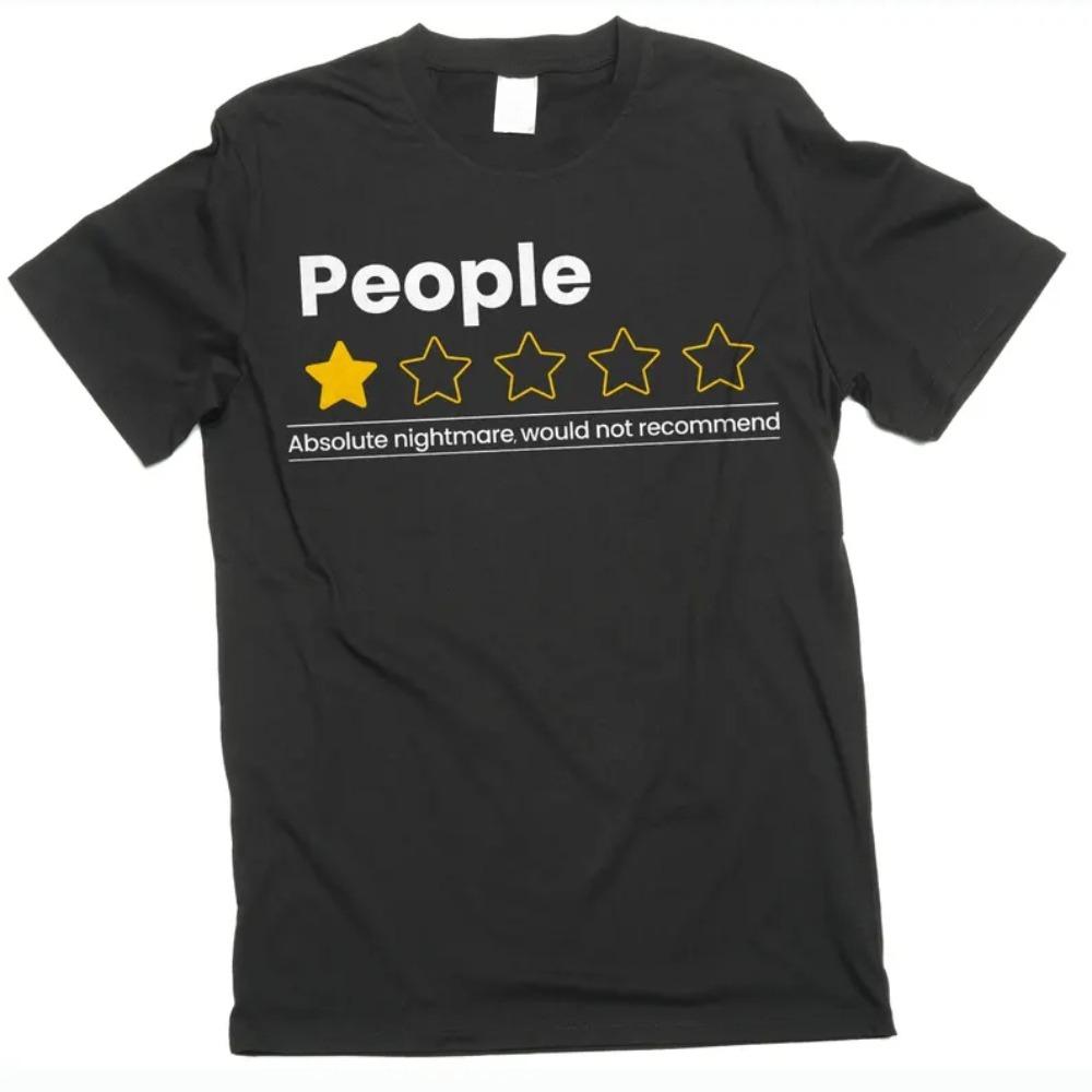 UnisexS Humorous People Absolute Nightmare T Shirt Cotton Tee Unisex Streetwear Oversized Summer Novelty Casual Trendy Ironic Humor