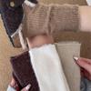 Damen Winter Wollsocken Warm Verdickt Kaschmir Pelzig Mode Einfarbig Gestrickt Bequem Haussocke Weich Mittelschaft Thermosocke