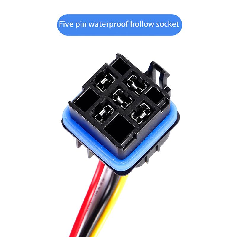 1 Set Car Relay With Socket Dc 12/24V 40A 4/5Pin Amp Waterproof Relay Harness Tinned Copper Wires 5-Pin Spdt For Boat Auto Fan