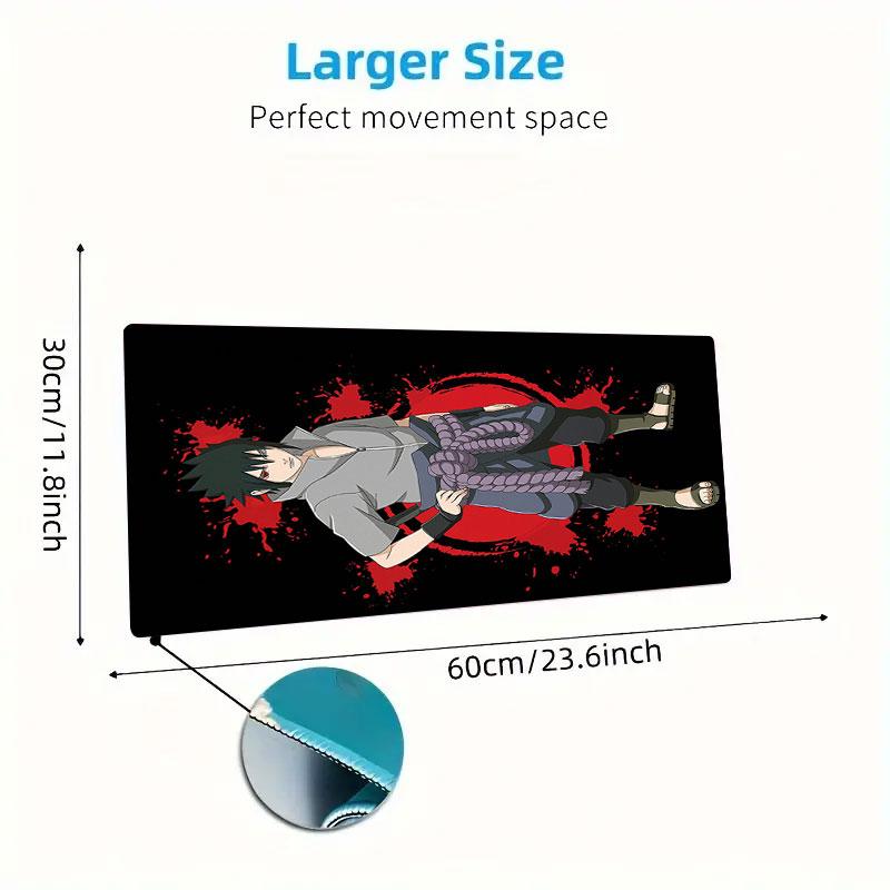 Sasuke Naruto Mouse Pad, Large Gaming Desk Mat, Non-slip XXL Mousepad for Laptop & Tablet, Mini PC Playmat with Stitched Edges