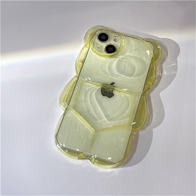 Ins Japan Cute 3d Bear Transparent Phone Case For Iphone 14 13 12 11 Pro Xs Max X Xr Cartoon Clear Animal Shockproof Soft Cover