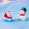Mini Statuina di Natale in Resina con Carini Disegni di Babbo Natale e Pupazzo di Neve Perfetta per Paesaggi in Miniatura Decorazione da Scrivania per la Casa