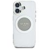 Guess IML Metal Colored Circle Classic Logo MagSafe case for iPhone 16 gray