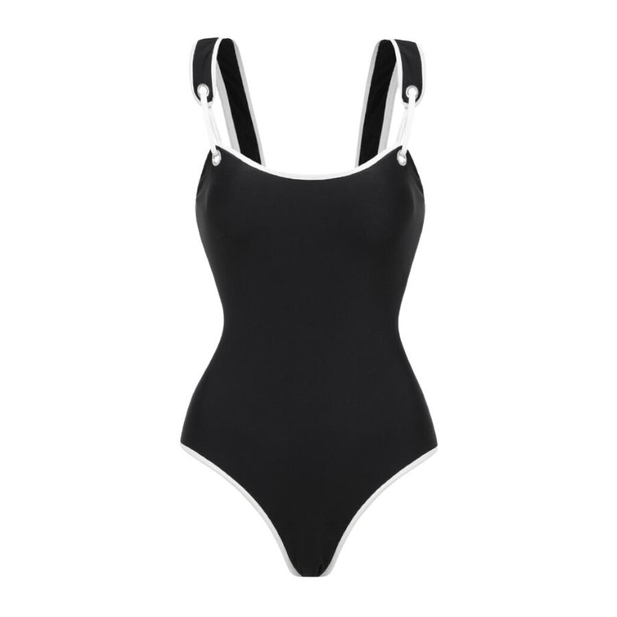 European and American swimwear black high-end one-piece swimsuit women s Huludao beach swimsuit S
